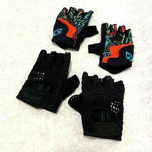Thousand Fingerless Knitted Cycling Gloves Set plus kids cycling gloves